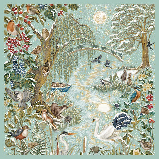 Frosted River - Luxury Embossed Christmas Cards - box of 8