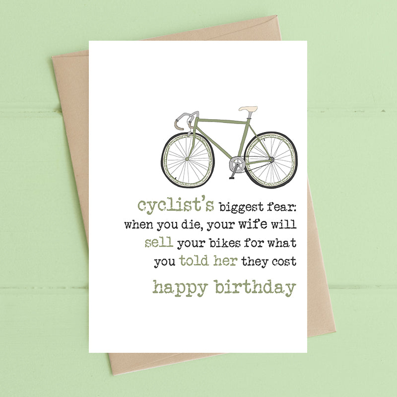 Cyclists Birthday - Greetings Card