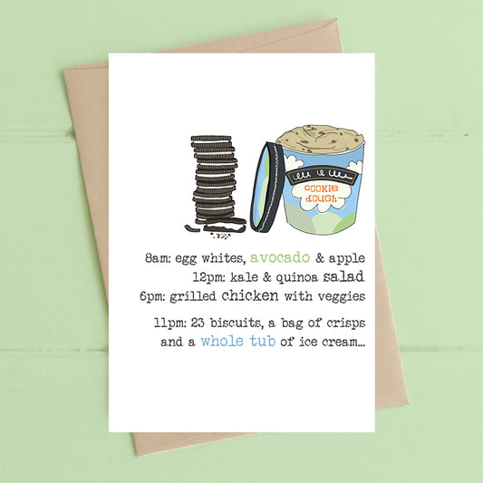Ice cream and biscuits - Greetings Card