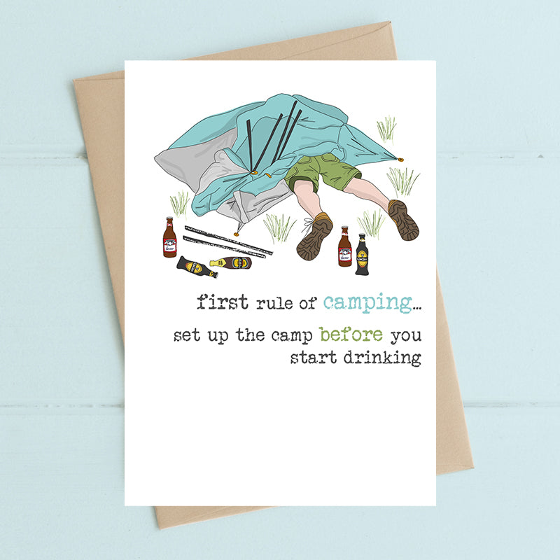 First rule of camping - Greetings Card